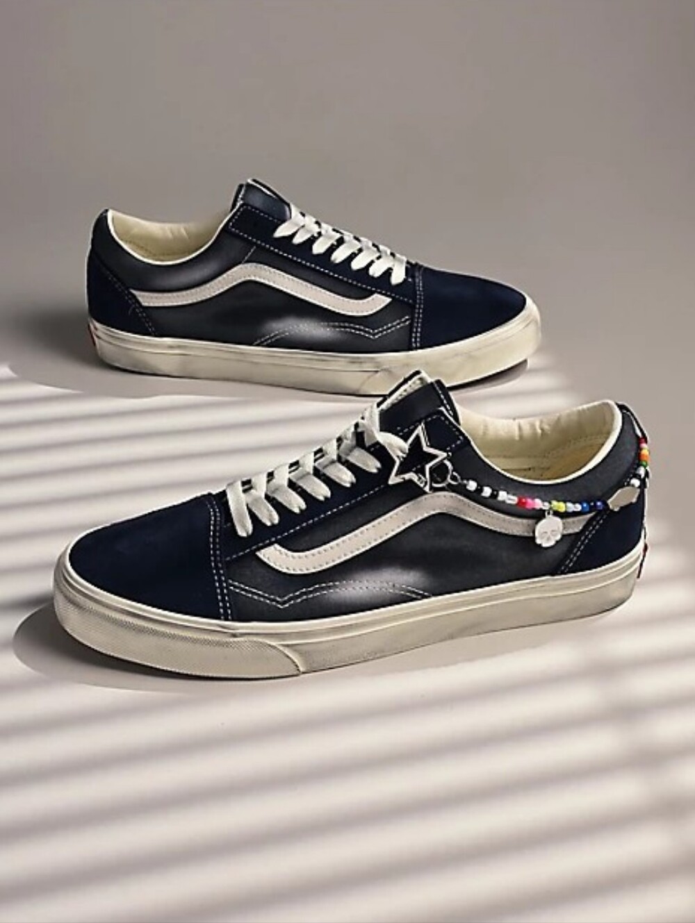 Vans Old Skool Charms Parisian Night Navy Blue M8 W9.5